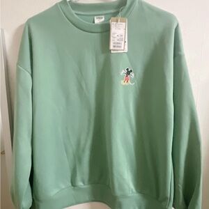 Disney Mint Green Mickey Crewneck Sweatshirt